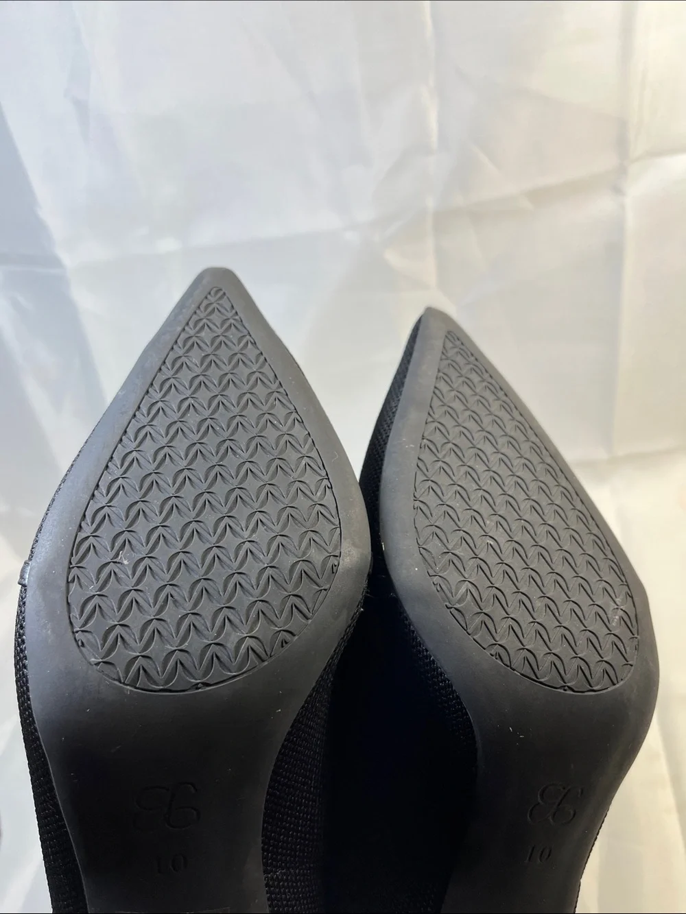 Pointed Black Knit Loafers with Gold Buckle